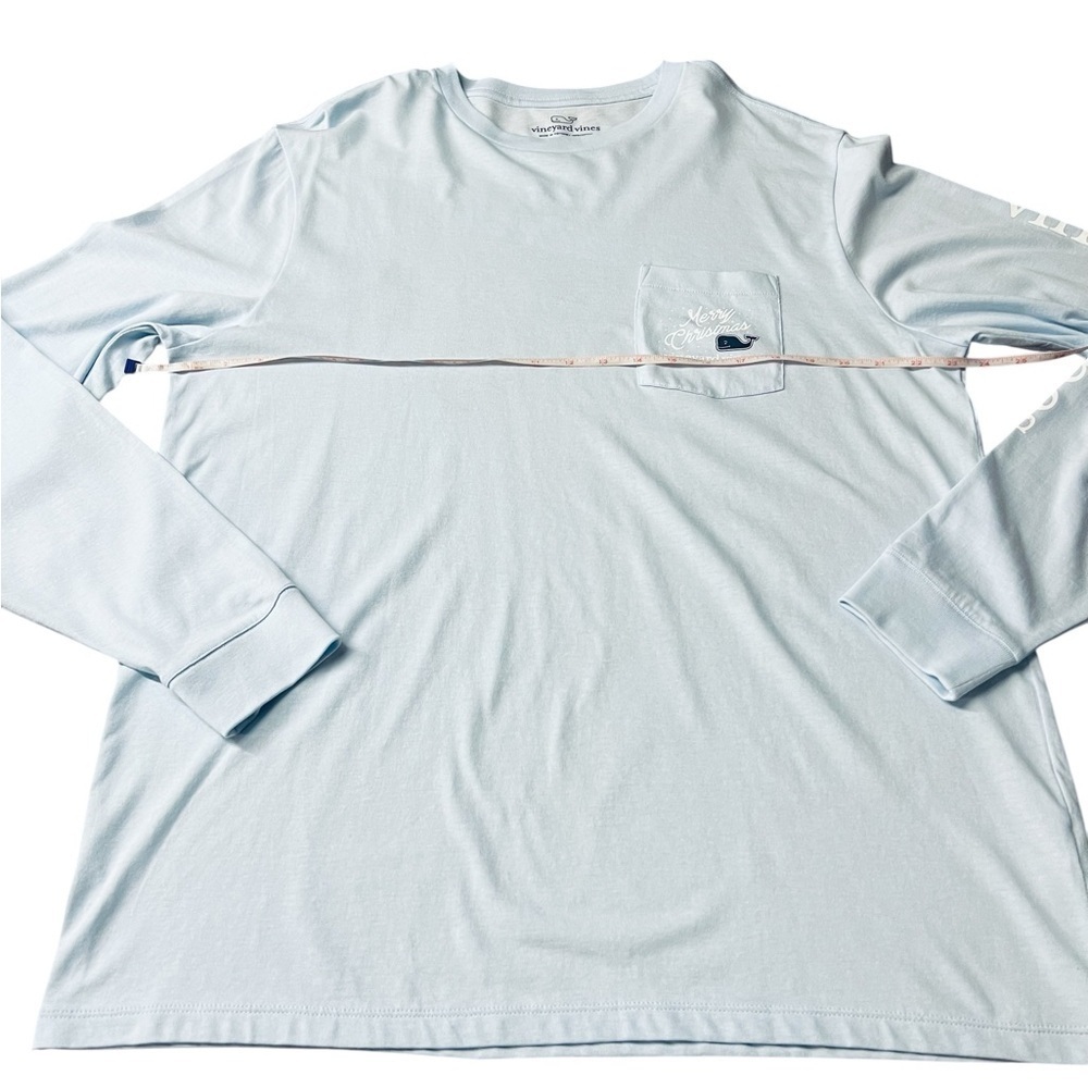 Vineyard Vines Men’s Light Blue Long Sleeve Christmas Theme Tee Size Large - Picture 5 of 9